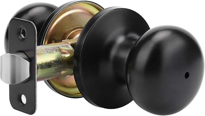 Goldenwarm Black Interior Door Knobs, Matte Black Bedroom Door Knob, Door Knobs Interior Bulk, Privacy Door Knob for Bedroom or Bathroom(1 Pack)