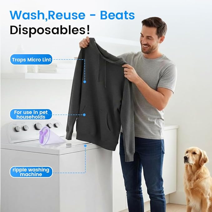 Lint Catcher for Washing Machine, Durable Pet Hair Remover for Laundry, Reusable Floating Hair Filtering Mesh Removal, Dog Hair Catcher for Laundry Washing Machine (3PCS)