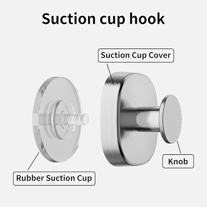 Shower Caddy Hanging - Over Shower Head Caddy, 0.82 inch Universal with 2 Shelves, Soap Holder, Toothbrush Holder & Reusable Suction Hook, Complete Silver Bath Organizer Set