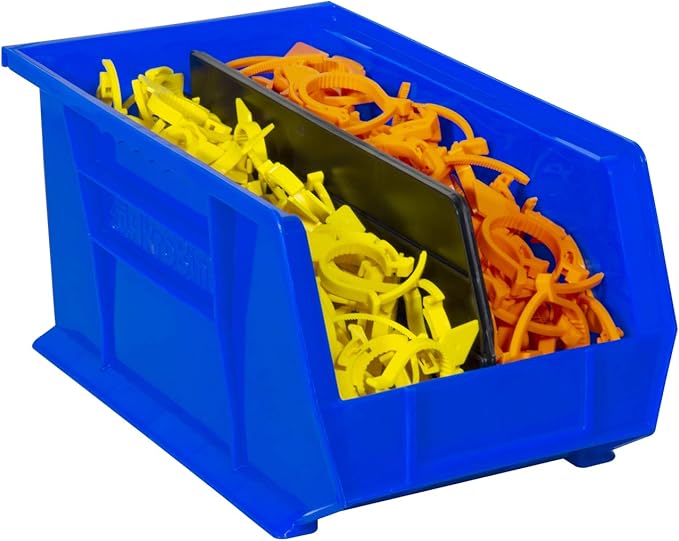 Akro-Mils 40245 Plastic Length Dividers for AkroBins Stackable Storage Bins Models 30240, 30245, Custom Storage Inserts for Tools, Crafts & Supplies, 6-Pack, Black