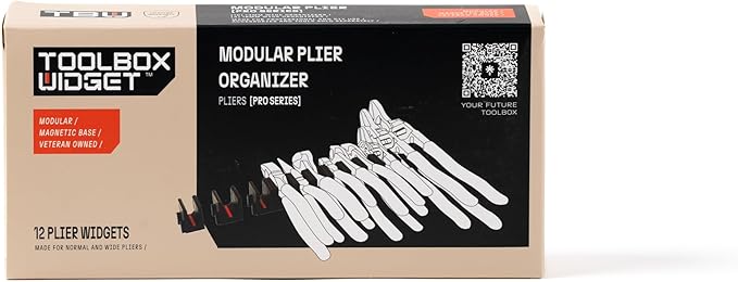 ToolBox Widget Screwdriver Organizer Pro Series 4.0 – Magnetic Holder for Tool Drawers – Modular Toolbox Organizer System – Tool Storage for Professional & DIY Mechanics - 1 Pack, 12 Holders
