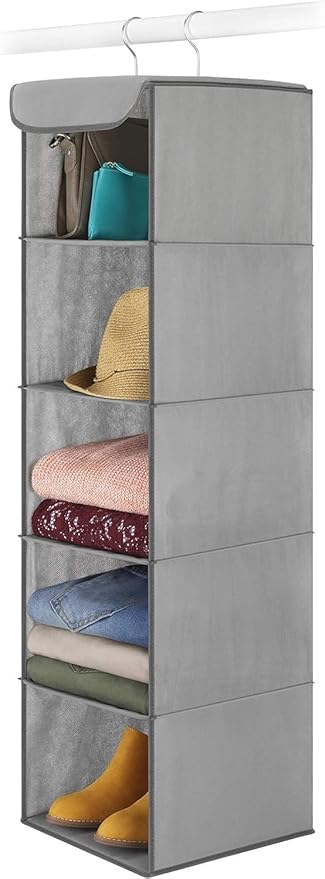 Whitmor 5 Section Closet Organizer - Hanging Shelves with Sturdy Metal Frame,(Pack of 6)