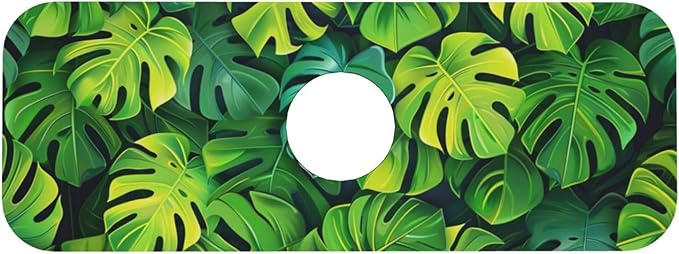 Faucet Draining Mat For Kitchen Sink, Palm Leaves Tropical Diatom Mud Absorbent Drain Pad For Bathroom Kitchen Sink Splash Guard Drying Mat