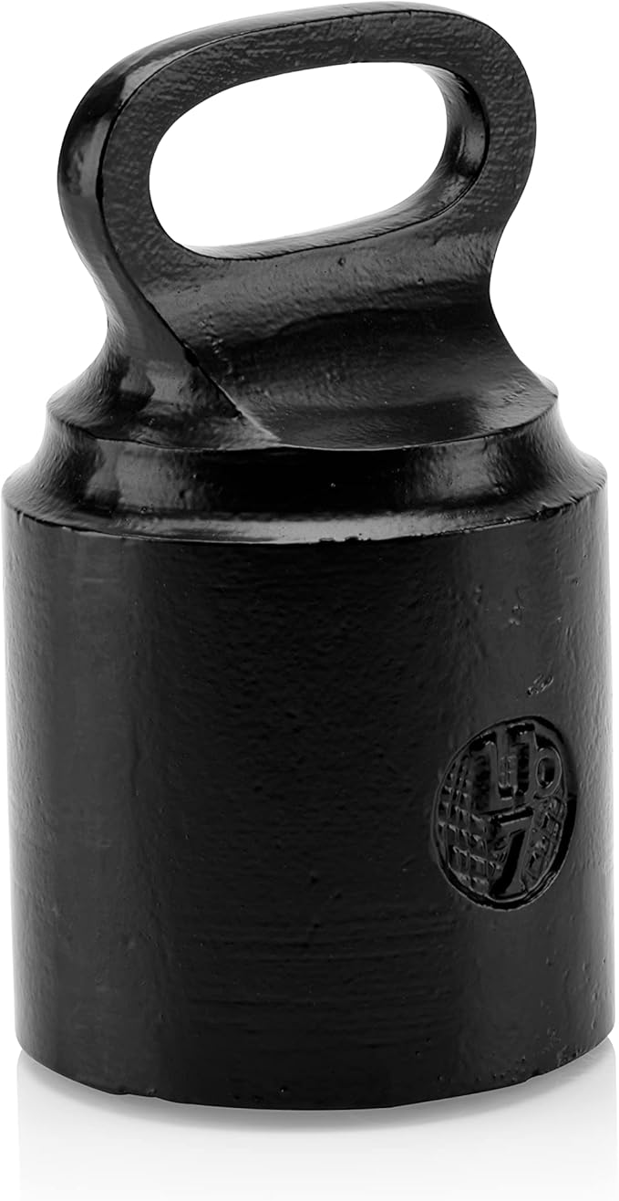 CRAFTSMAN ROAD Cast Iron Door Stop Decorative, Weighted Heavy Door Weight 7lb Antique Free Standing 7' x 4' Non Slip with Handle (Black)