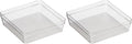 Oggi Clear Drawer Organizer - 6" X 6"- Ideal for Organizing Kitchen Drawers, Office, Desk, Silverware, Kitchen Utensils, Cosmetics and Bathrooms (Pack of 2)