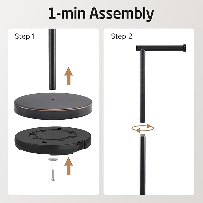 KES Oil Rubbed Bronze Toilet Paper Holder Stand, Freestanding Toilet Roll Holder for Bathroom Floor, Stainless Steel, BPH283S1-ORB