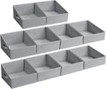 DIMJ Closet Storage Bins 10 Pack - Fabric Storage Baskets for Shelves, Collapsible Clothes Organizer with Handles, Trapezoid Shelf Organization Storage Cubes for Purse, Toys, Books, Towel, Clothes