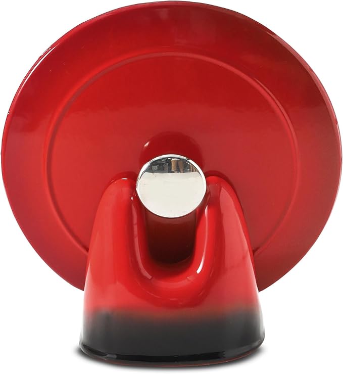 Nihow Pot Lid Holder: Stable Ceramic Pan Lid Holder for Kitchen Counter Decor/Countertop/Stove Top- Heat Resistant & Dishwasher Safe - Elegant Black & Red(1PC)