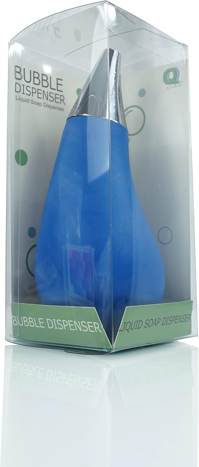 Kitchen Bathroom Counter top Squeezable Soap Dispensers Tear Drop Shape Bottle (Blue, ~7oz)