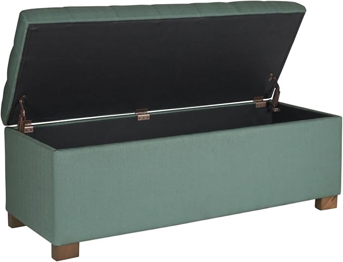 Spatial Order Large Tufted Storage Bench - Teal