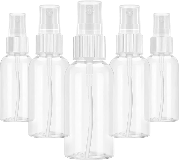 5 Pack Spray Bottle, 50ml Small Spray Bottle, Fine Mist Empty Travel Bottles, Reusable Plastic Mini Travel Bottle For Liquid Cosmetic for Personal Care, Cleaning
