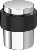 1 Pack Silver Mirror Finish Door Stoppers for Floor Mounting， Door Stopper Heavy Duty，304 Stainless Steel Cylindrical Made with Rubber Bumper，Floor Mount Door Holder Keep Door Open
