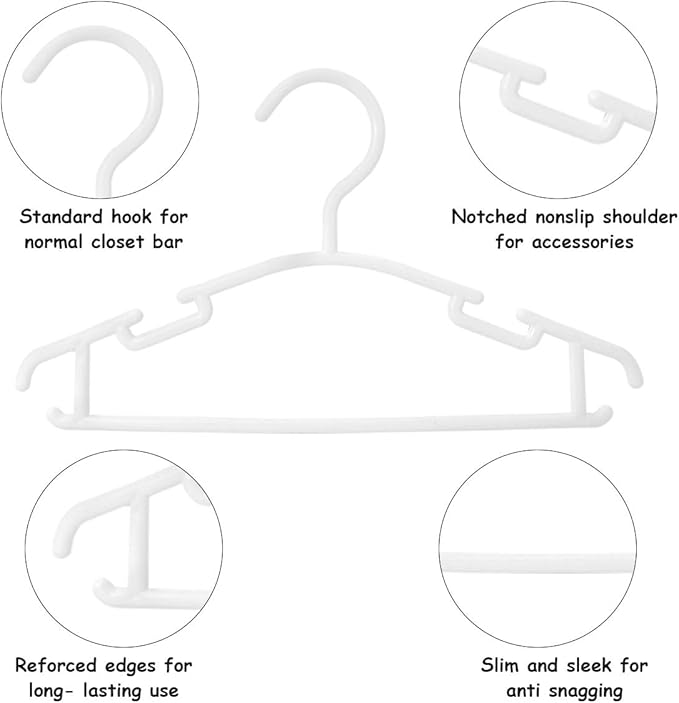 GoodtoU Baby Hangers 100Pack Kids Plastic Baby Clothes Hangers for Closet Small Children Infant Toddler Child
