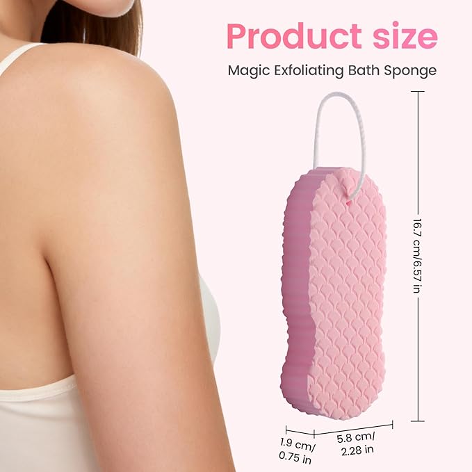 4 PCS Magic Exfoliating Bath Sponge,3D Super Soft Exfoliating Body Scrubber, Skin Friendly & Reusable,Remover Dead Skin for All Skin Types,for Men Women
