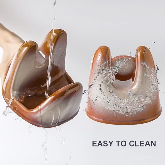 Nihow Pot Lid Holder: Stable Ceramic Pan Lid Holder for Kitchen Counter Decor/Counter top/Stove Top- Heat Resistant & Dishwasher Safe - Elegant Brown (1 PC)