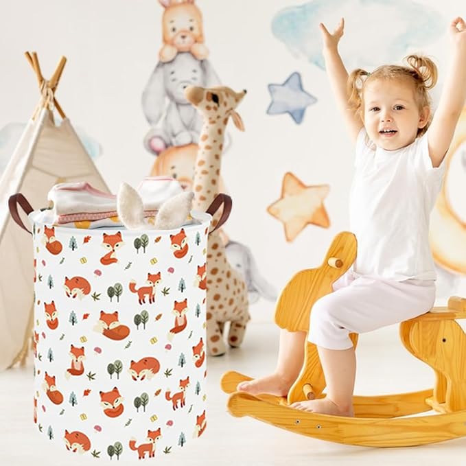 Fox hamper,Waterproof foldable kids laundry basket,Toy basket,Clothes Organizer Baskets,baby Laundry Hamper,Room Decor(Fox)