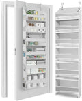 HOMELUX THEORY UPGRADED 6 Tiers Over The Door Organizer Hanging - 100D EXTRA THICK & 50lbs HUGE CAPACITY, 12 Side Mesh Pockets Over The Door Shoe Organizer, Hanging Closet Organizer (Light Gray, 1pc)