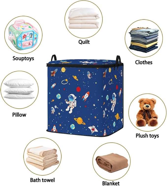 2pcs closet organizers and storage under bed,clothing blanket sweater sheet bedding comforter duvet quilt pillow toy storage bags with lids,dorm room essentials for containers 95L