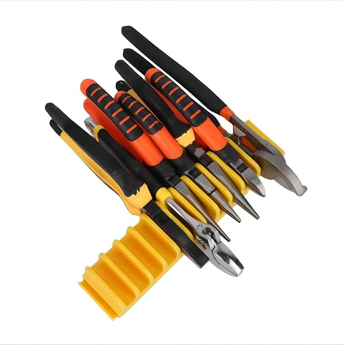 24 pcs Magnetic Plier Organizer Set for Toolbox & drawer Storage|Modular Plier holders for Mechanics, Technicians, Space-Saving & Quick-Access, Gift for father and boyfriend(Yellow)