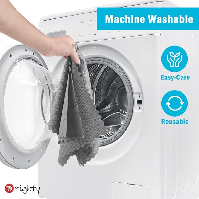 Orighty Grey Microfiber Cleaning Cloth, 50 Pack Highly Absorbent Cleaning Supplies, Lint Free Kitchen Towels Cleaning Rags, Microfiber Towels for Cars, House, Window, 12x12 inch