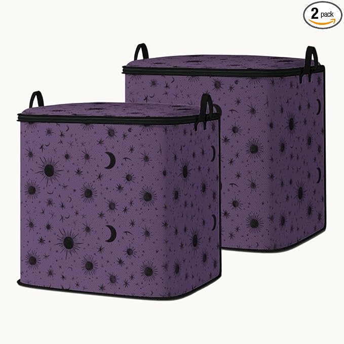 2pcs closet organizers and storage under bed,clothing blanket sweater sheet bedding comforter duvet quilt pillow toy storage bags with lids,dorm room essentials for containers 95L
