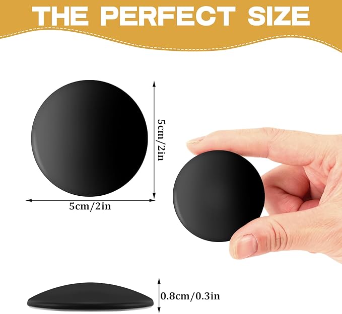 JULBEAR Door Stopper Wall Protector, Door Knob Stoppers with Strong Back Adhesive, Quiet, Shock, Absorbent Silicone, Doors Handle Bumpers Wall Surfaces Protector (12, Black)