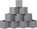 Foldable Storage Cubes Bins ,11 Inch Cloth Storage Cube Fabric Storage Box Cubes Organizer Baskets with Handles for Home Organizer Set of 10 (Grey)