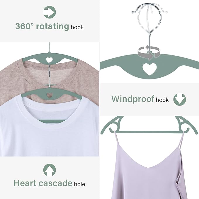 IEOKE Velvet Hangers 50 Pack: Felt Clothes Hangers Heavy Duty Shirt Sweater Hangers No Shoulder Bump Non Slip Slim Thin Coat Hangers for Closet - Green Multi