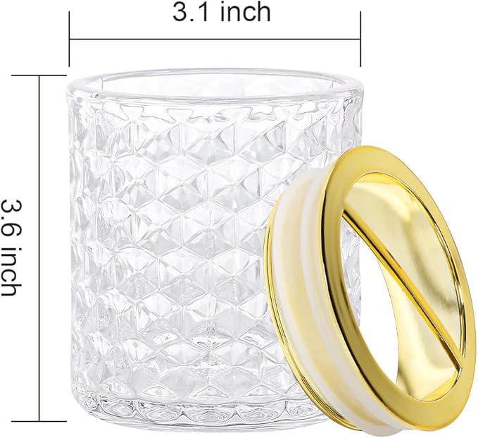 2pcs Clear Glass Toothbrush Holder, Bathroom Tumbler Cups and Toothpaste Holder Set, Tooth Brush Cup Organizer with Gold Divider, Bathroom Toothbrush Cup for Countertop Decor