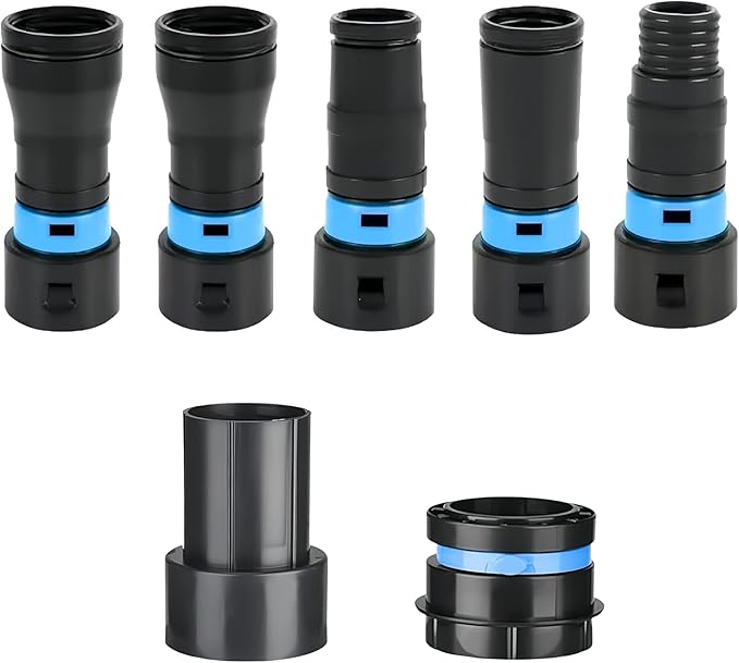 MITANSLE 7 Dust Collection Hose Adapters Kit for Home and Shop Vacuum Hose System, Expanded Adapter Set Fits Most Woodworking Power Tools and Sanders, Compatible With Multi-Brands