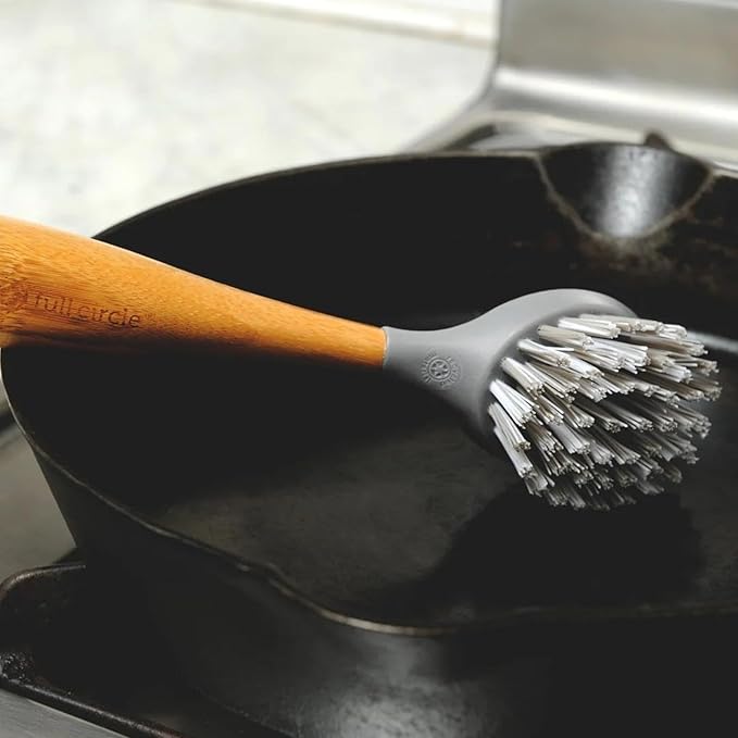 Full Circle Be Tenacious Bamboo Dish Brush Set – Durable Scrub Brushes for Dishes, Pots, Pans, and Cast Iron, Includes Be Good & Tenacious C, Sustainable 2-Pack