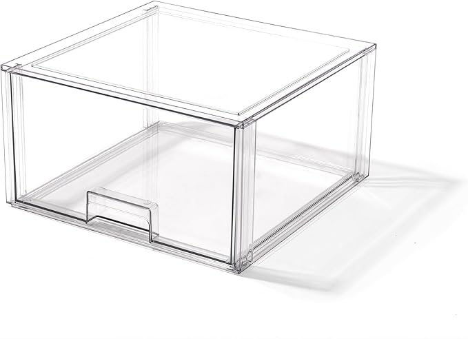 BINO | Stackable Storage Drawers, Tall X-Large - Clear | THE CRATE COLLECTION | Storage Bins With Drawers | Bathroom Organizers | Under Sink Organizer | Vanity Cabinet Home Organization
