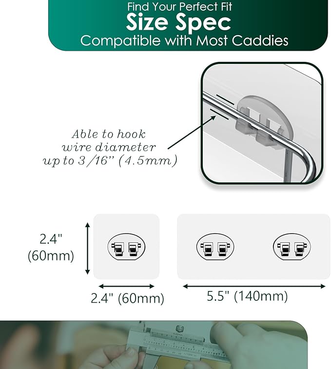 Jovware Adhesive Hooks for Shower Caddy, Bathroom Shelf, 12 Pack