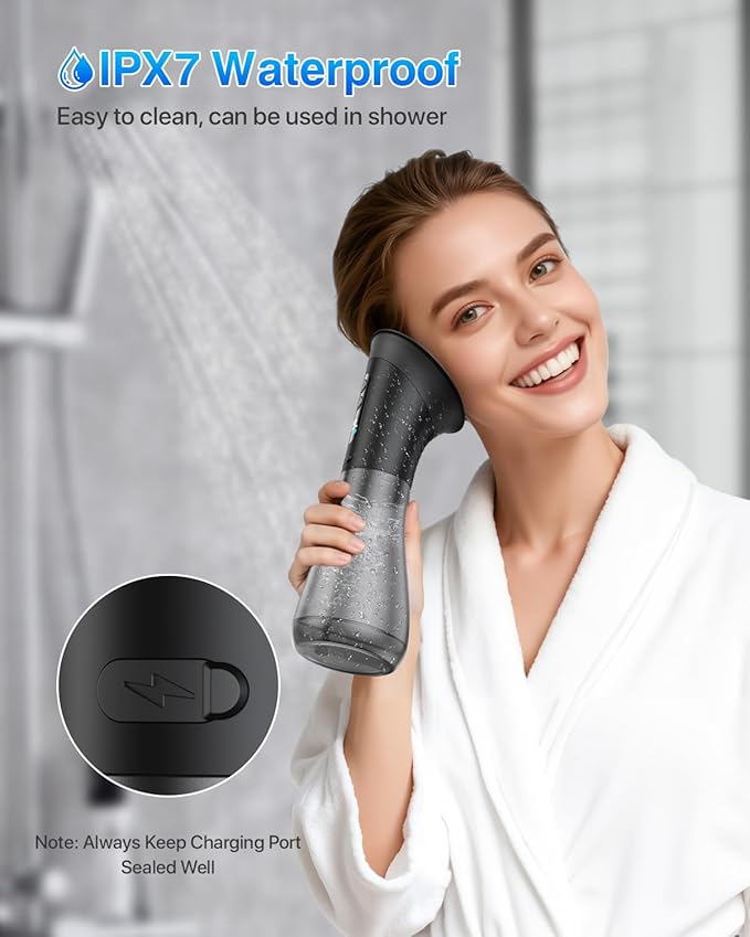 Electric Ear Wax Removal with One-Piece Waste Tank and Smart Display, 3 Targeted Modes, 230ml Detachable Tank, 12 Nozzles -Ear Cleaning Kit IPX7