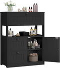 Storage Cabinet, Modern Bathroom Floor Storage Cabinet Organizer with 1 Door and 3 Drawers, Freestanding Cupboard for Kitchen/Living Room Use