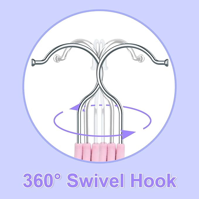 Pink Velvet Kids Hangers 50 Pack - 11" Ultra Thin Non-Slip Clothes Hangers for Baby/Toddler/Daycare | 360° Rotating Hooks, Space-Saving Nursery Organization