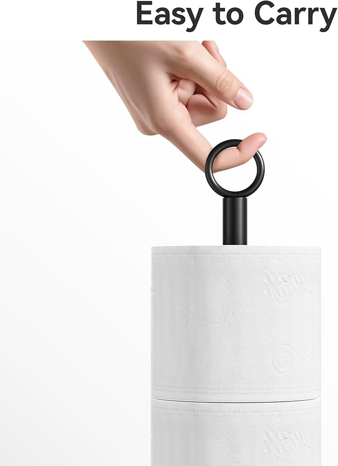 Toilet Paper Holder Stand(with Reserve Function), Free-Standing Spare Rolls Storage Holder, Stainless Steel