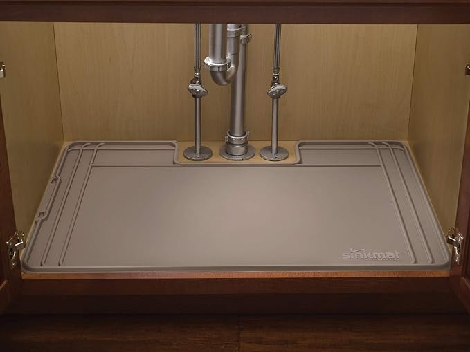 WeatherTech SinkMat – Waterproof Under Sink Liner Mat for Kitchen Bathroom – 46” x 22” Inches - Durable, Flexible Tray – Home undersink Organizer Must Haves, Tan