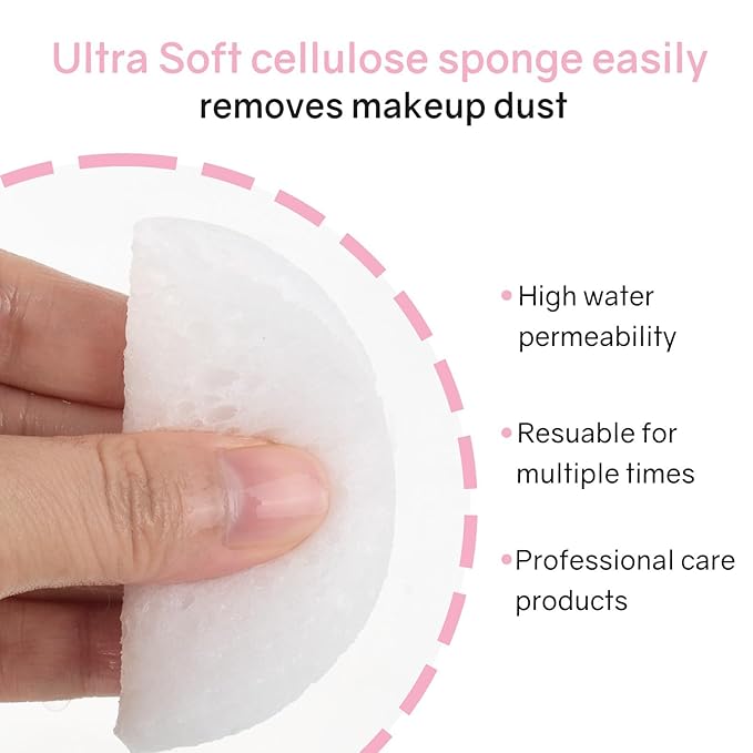 30-Count Compressed Facial Sponges,100% Natural Cellulose Cosmetic Make Up Sponges for Face Daily Facial Cleansing,Exfoliating,Makeup Removal(White)