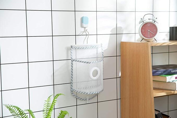 ALYER Small Hanging Mesh Shower Caddy,Series Toiletry and Bath Accessories Organizer (Stripe)