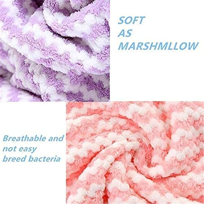 Coral Fleece Striped Rag Cleaning Dish Cloth, Circulatik Microfiber Cleaning Rag, Non Stick Oil Fast Drying Reusable Washable Towels (10PCS)