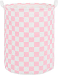 Large Foldable Laundry Basket Organizer Holder portable tall collapsible laundry hamper nusery Storage Basket Bin with Handles (Waterproof Lining, Pink Racing Flag)