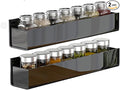 RV Spice Rack, Wall Mounted Spice Rack Organizer, 2 Pack Acrylic Storage Shelves, Cabinet Door Mounted, Black