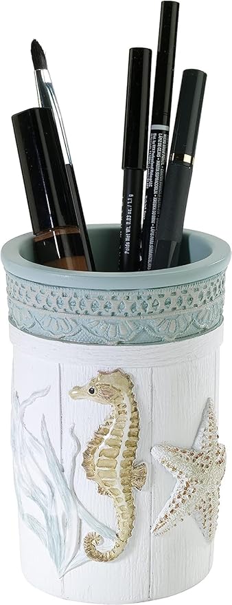 Avanti Linens - Tumbler, Countertop Organizer, Farmhouse Chic Bathroom Accessories (Farmhouse Shell Collection)