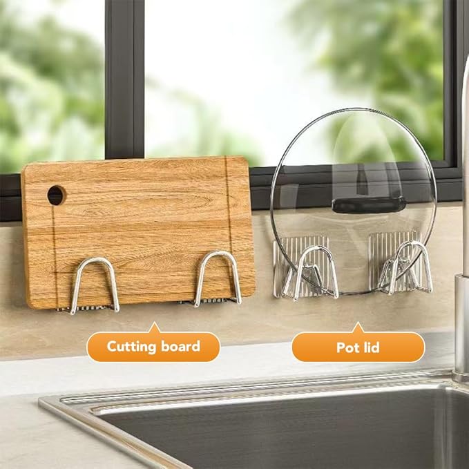 ESINAM 2Pcs Sponge Holder, Strong Adhesive Clear Acrylic Kitchen Sink Sponge Caddy for Kitchen Organization, Multifunctional Inside Sink Sponge Holder