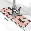 Faucet Draining Mat For Kitchen Sink, Cream Puddings Diatom Mud Absorbent Drain Pad For Bathroom Kitchen Sink Splash Guard Drying Mat