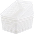 Plastic Storage Baskets for Shelf, 4 Packs
