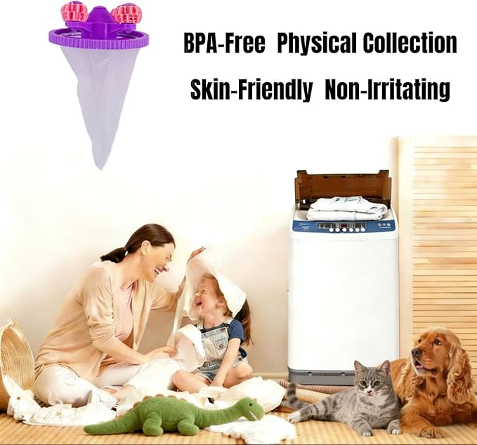 ALSPON Pet Hair Remover for Laundry - 4-Pack Pet Hair Removal Tool, Lint Catcher for Washing Machine, 2025 Upgraded Laundry Hair Catcher