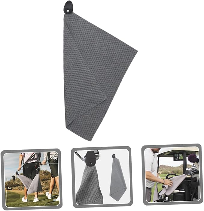 Alipis Magnetic Golf Ball Towel Microfiber Quick-Dry Sports Golf Accessory Outdoor Sweat Absorbent Cleaning Cloth