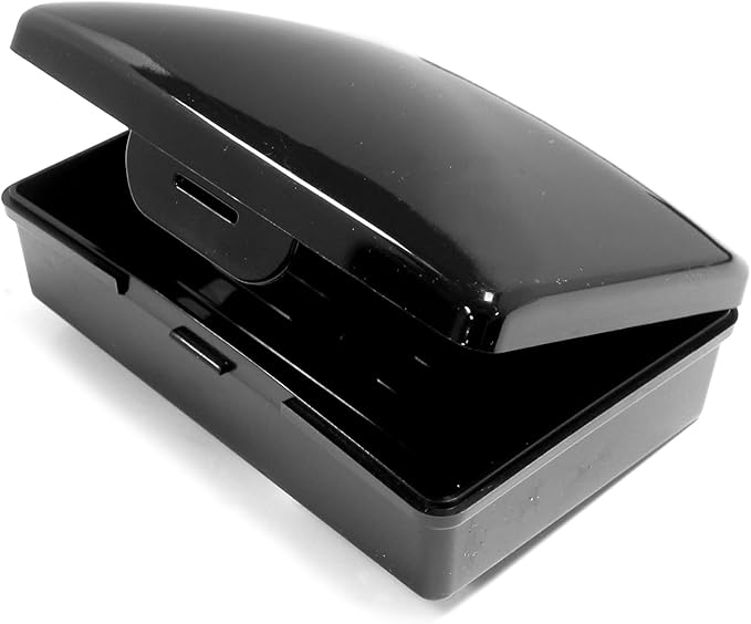 Black Toothbrush Covers & Soap Box Set - Matching Colors - Tooth Brush Cover Cap, Soap Dish Travel, Soap Dish Holder Travel - Plastic Portable Set with Cover